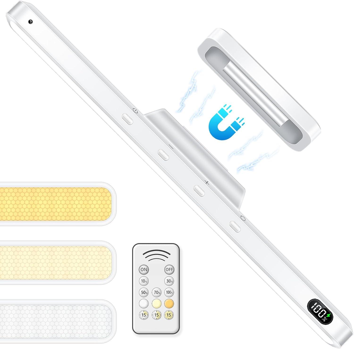 imageWILLED 3W Magnetic Light Bar EyeFriendly Makeup Lighting 2000mah Vanity Lights for Mirror with Battery Display Button Control Rechargeable Light Bar for Cabinet Closet Bathroom and DeskNo Motion Sensor