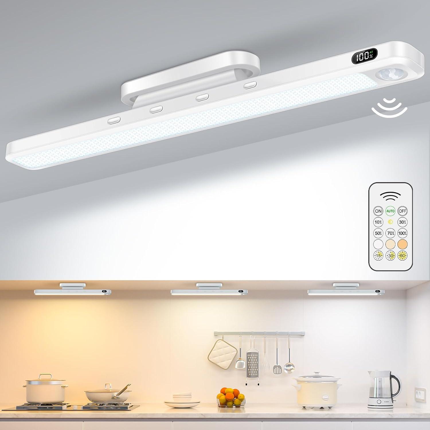 imageWILLED 3W Magnetic Light Bar EyeFriendly Makeup Lighting 2000mah Vanity Lights for Mirror with Battery Display Button Control Rechargeable Light Bar for Cabinet Closet Bathroom and DeskMotion Sensor