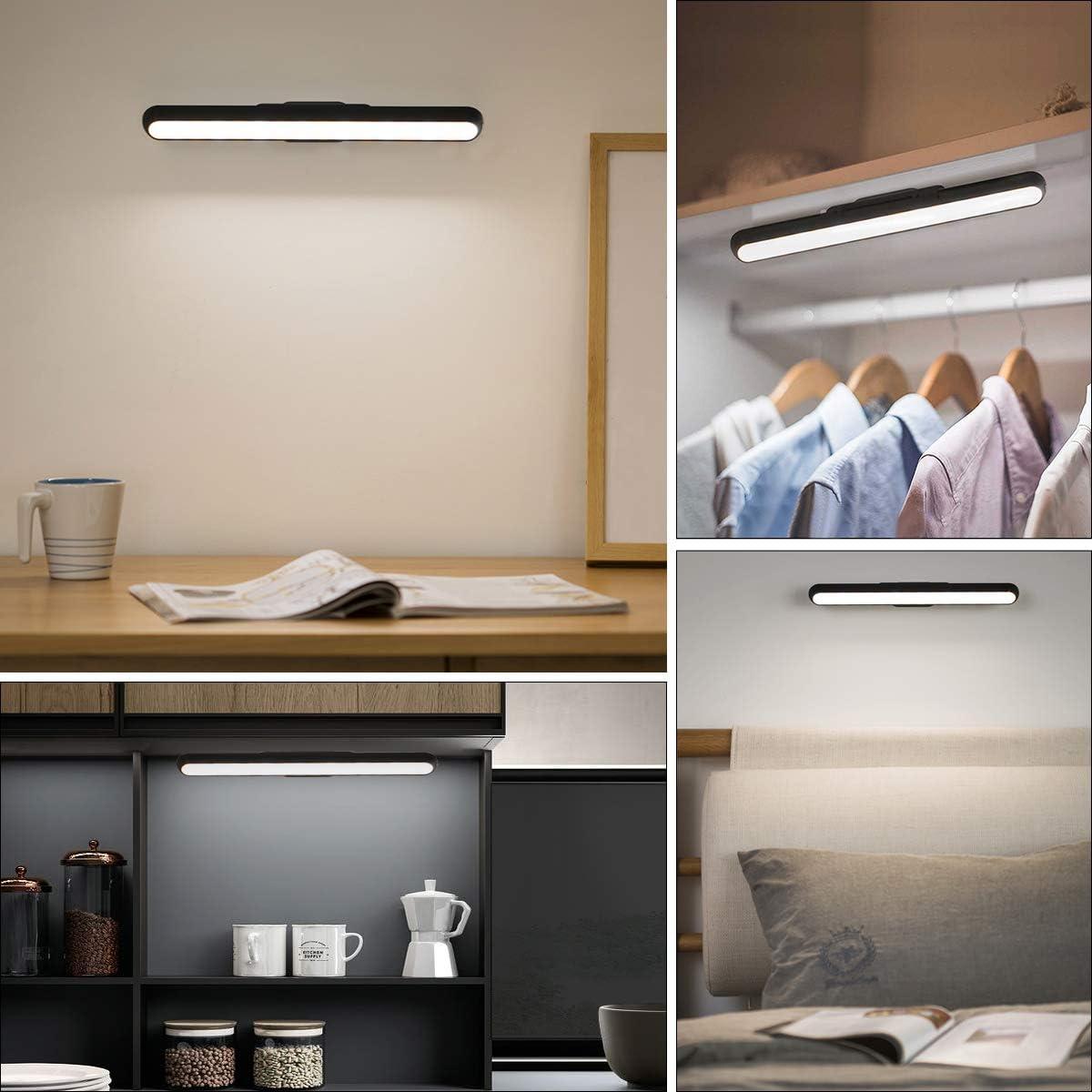 imageWILLED Dimmable Touch Remote Control Light Bar 5W Builtin 2000mAh Battery and Stick Magnet Mount for Reading Closet Cabinet Makeup Mirror Bedside Study Light