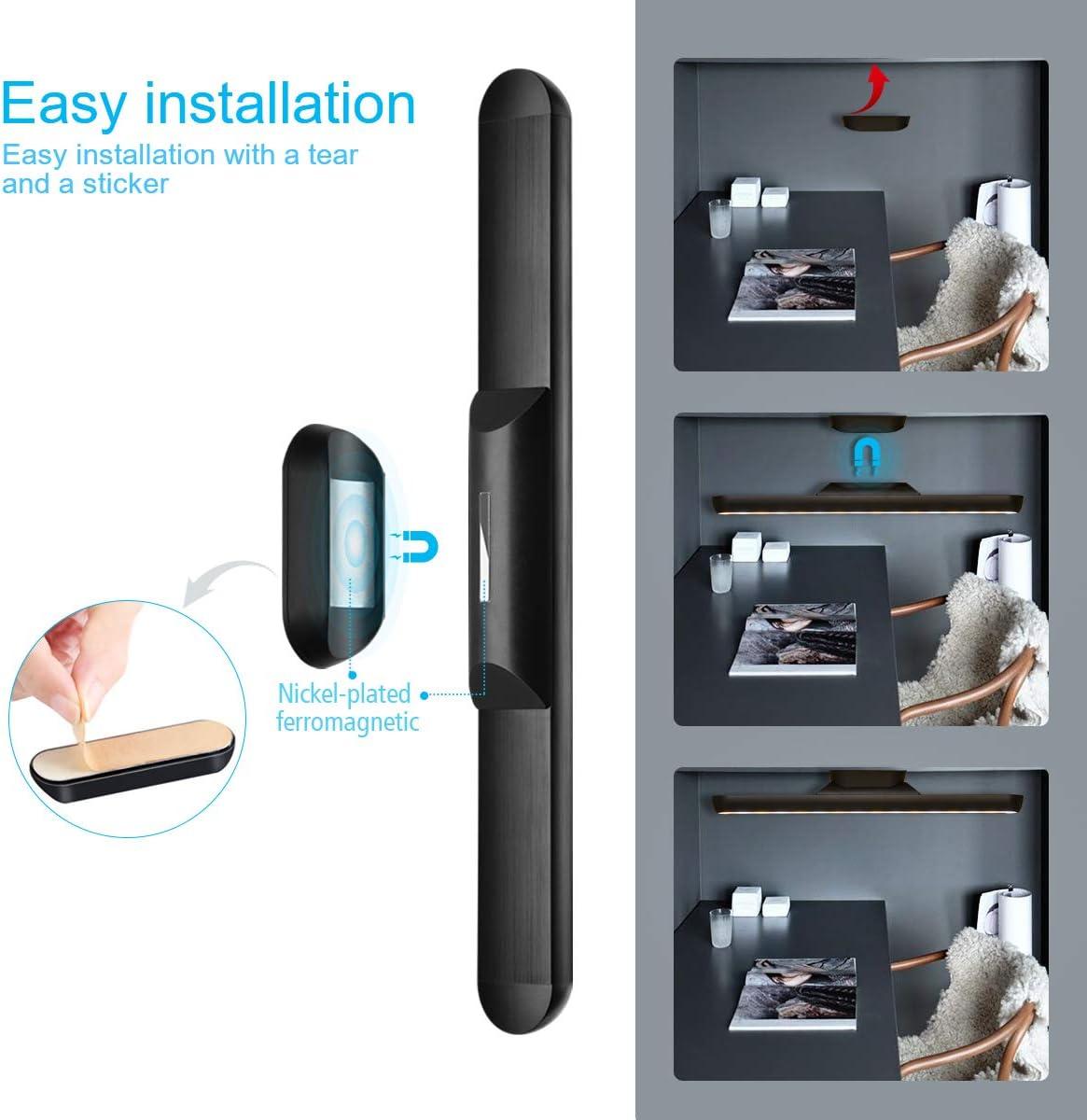 imageWILLED Dimmable Touch Remote Control Light Bar 5W Builtin 2000mAh Battery and Stick Magnet Mount for Reading Closet Cabinet Makeup Mirror Bedside Study Light