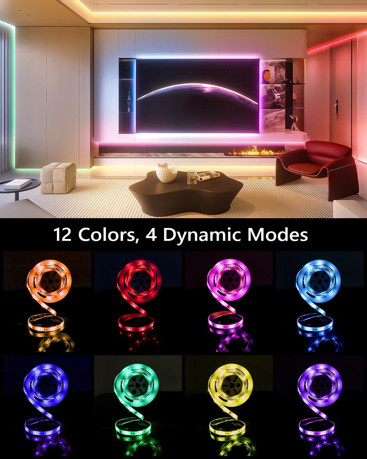 imageWILLED RGB LED Strip Lights Under Bed Light Motion Activated Sensor RF Remote Control with Timer Color Changing Strip Lighting for Bed Stairs Shelf Desk Cabinet and Party DecorationRGB Red Green Blue
