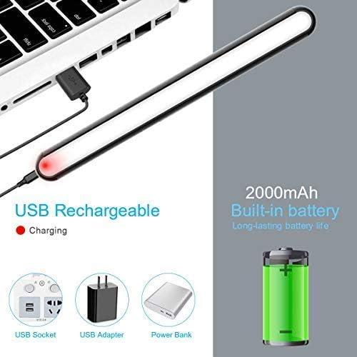imageWILLED Rechargeable Touch Light Bar 3W Builtin 2000mAh Battery and Stick Magnet Mount for Reading Closet Cabinet Makeup Mirror Bedside Study