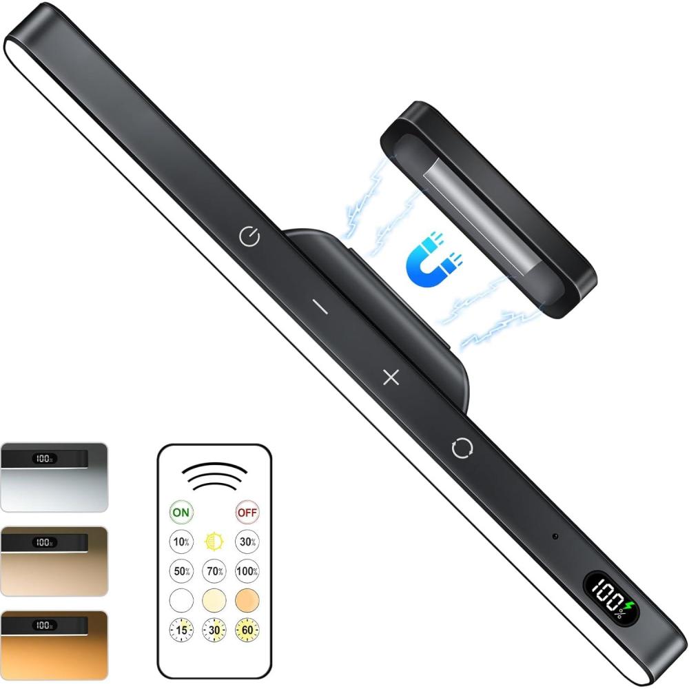 imageWILLED 5W Dimmable Mirror Lights3 Colors Adjustable Makeup Light with 120 LED2500mAh Rechargeable Under Cabinet LedStick on Touch LightMagnetic Wall Light for CabinetKitchenClosetBedsideDeskRemote Control
