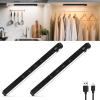 imageWILLED Under Cabinet ampamp Closet Lights Motion Sensor Rechargeable Magnetic 3 Color Temps Dimmable LED Light Bar for Indoor Kitchen Counter 4 Pack WhiteBlack