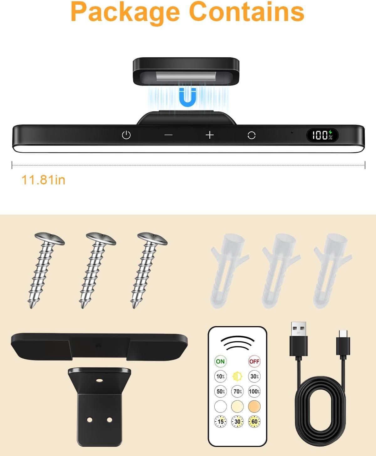 WILLED 5W Picture Lights, 3 Colors Rechargeable Battery Operated ...