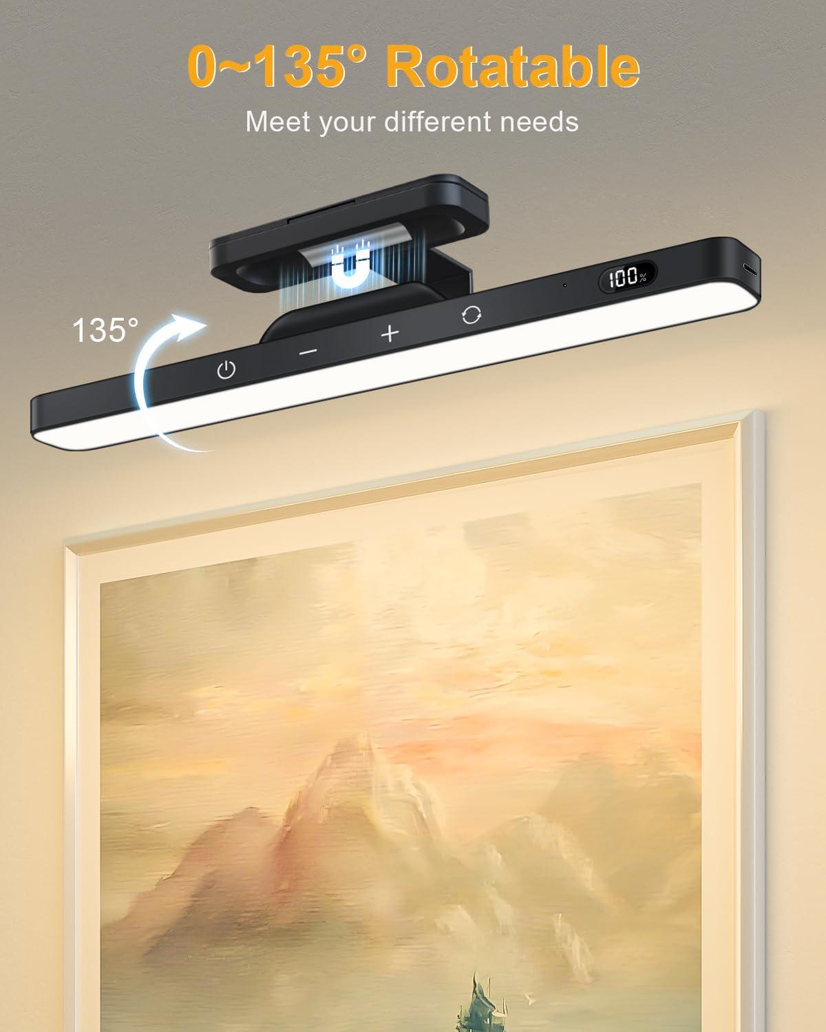 WILLED 5W Picture Lights, 3 Colors Rechargeable Battery Operated ...