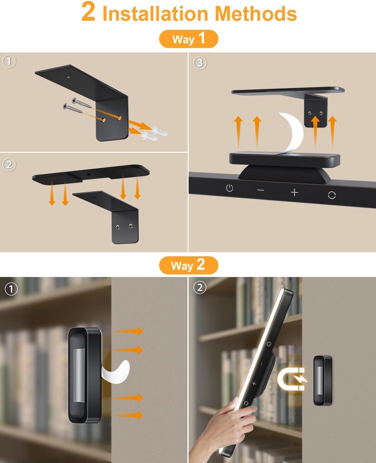 WILLED 5W Picture Lights, 3 Colors Rechargeable Battery Operated ...