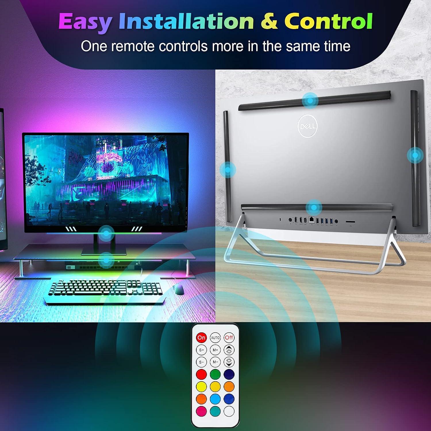 image:imageWILLED RGB Under Monitor Light Bar Gaming Lights for Gaming Setup RGB Desk Led with Remote Controller 5V USB Led Light Bar Keyboard Gaming Light for DeskPCMonitorComputerSetupRoom AccessoriesGaming Lights