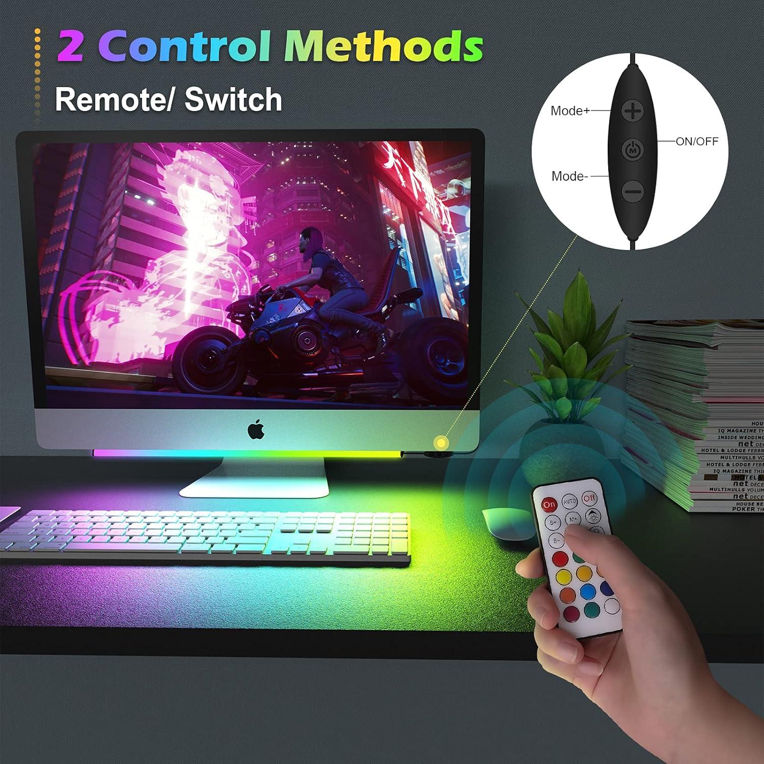 image:imageWILLED RGB Under Monitor Light Bar Gaming Lights for Gaming Setup RGB Desk Led with Remote Controller 5V USB Led Light Bar Keyboard Gaming Light for DeskPCMonitorComputerSetupRoom AccessoriesGaming Lights