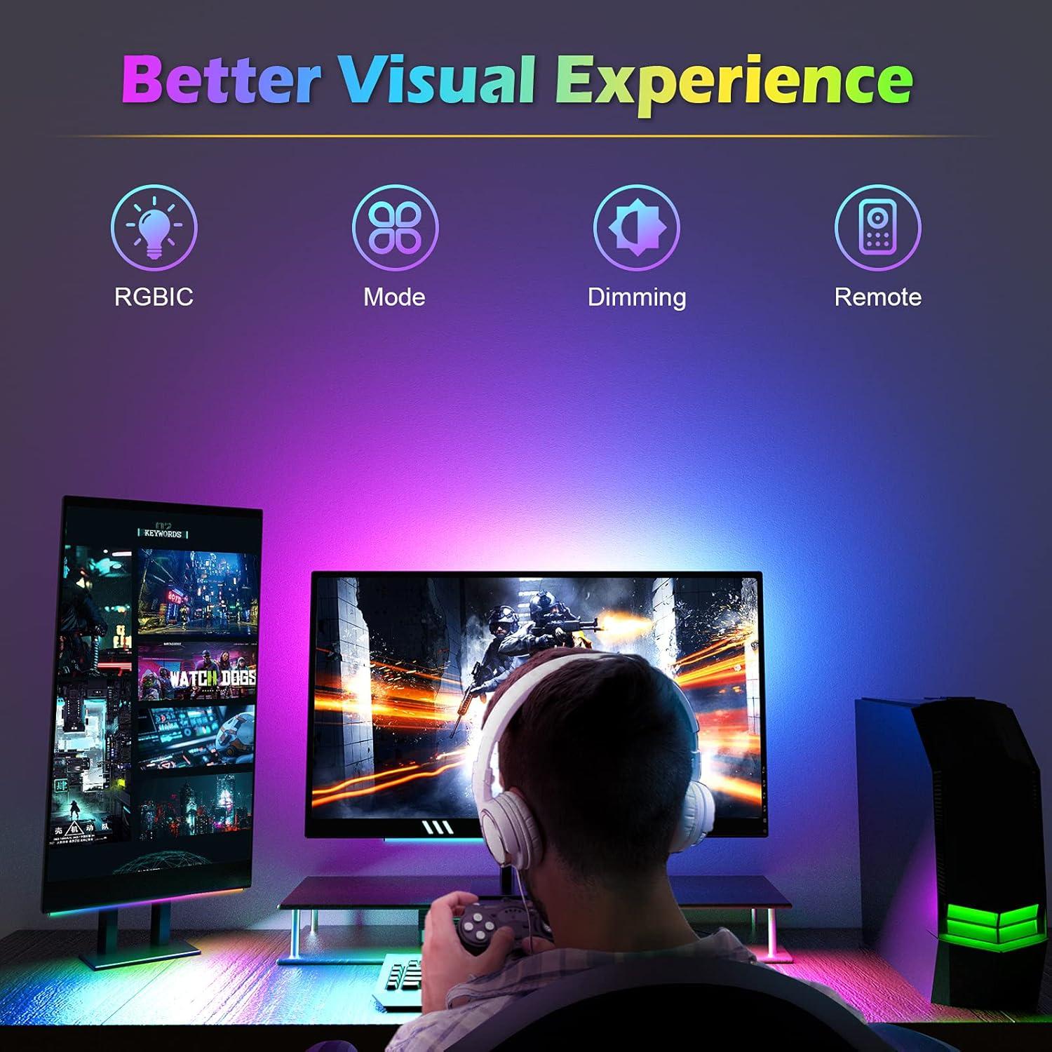 image:imageWILLED RGB Under Monitor Light Bar Gaming Lights for Gaming Setup RGB Desk Led with Remote Controller 5V USB Led Light Bar Keyboard Gaming Light for DeskPCMonitorComputerSetupRoom AccessoriesGaming Lights