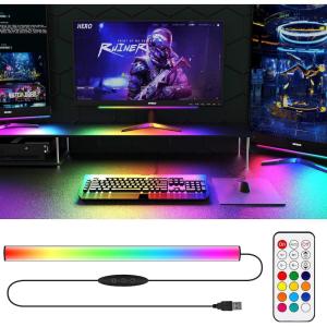 WILLED RGB Under Monitor Light Bar, Gaming Lights for Gaming Setup, RGB Desk Led with Remote Controller, 5V USB Led Light Bar, Keyboard Gaming Light for Desk/PC/Monitor/Computer/Setup/Room Accessories(Gaming Lights)